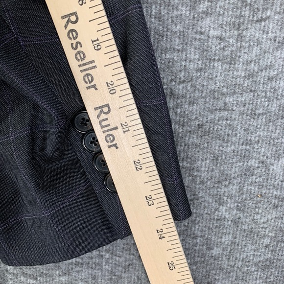 Etro Milano Blazer Jacket Men 44R Gray Windowpane Wool - Picture 14 of 16